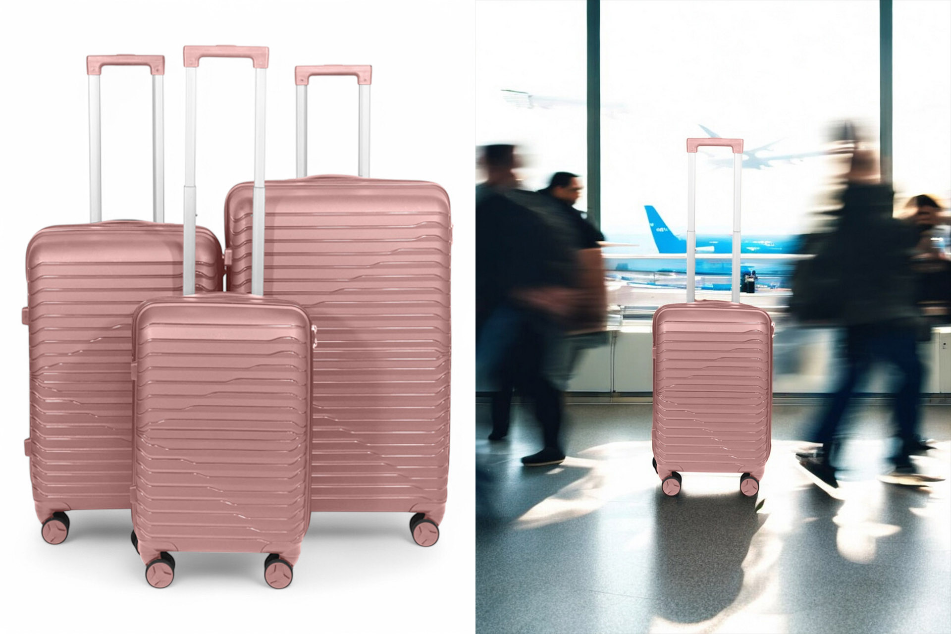 Koffer-Set 3tlg. "Unzerbrechlich", Rosa