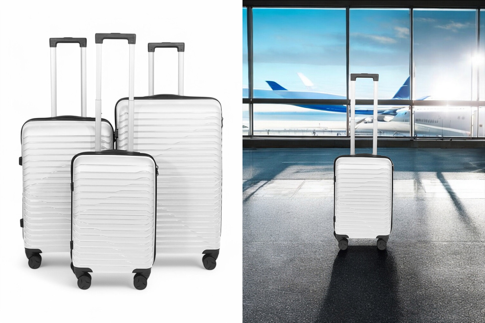 Koffer-Set 3tlg. "Unzerbrechlich", weiß