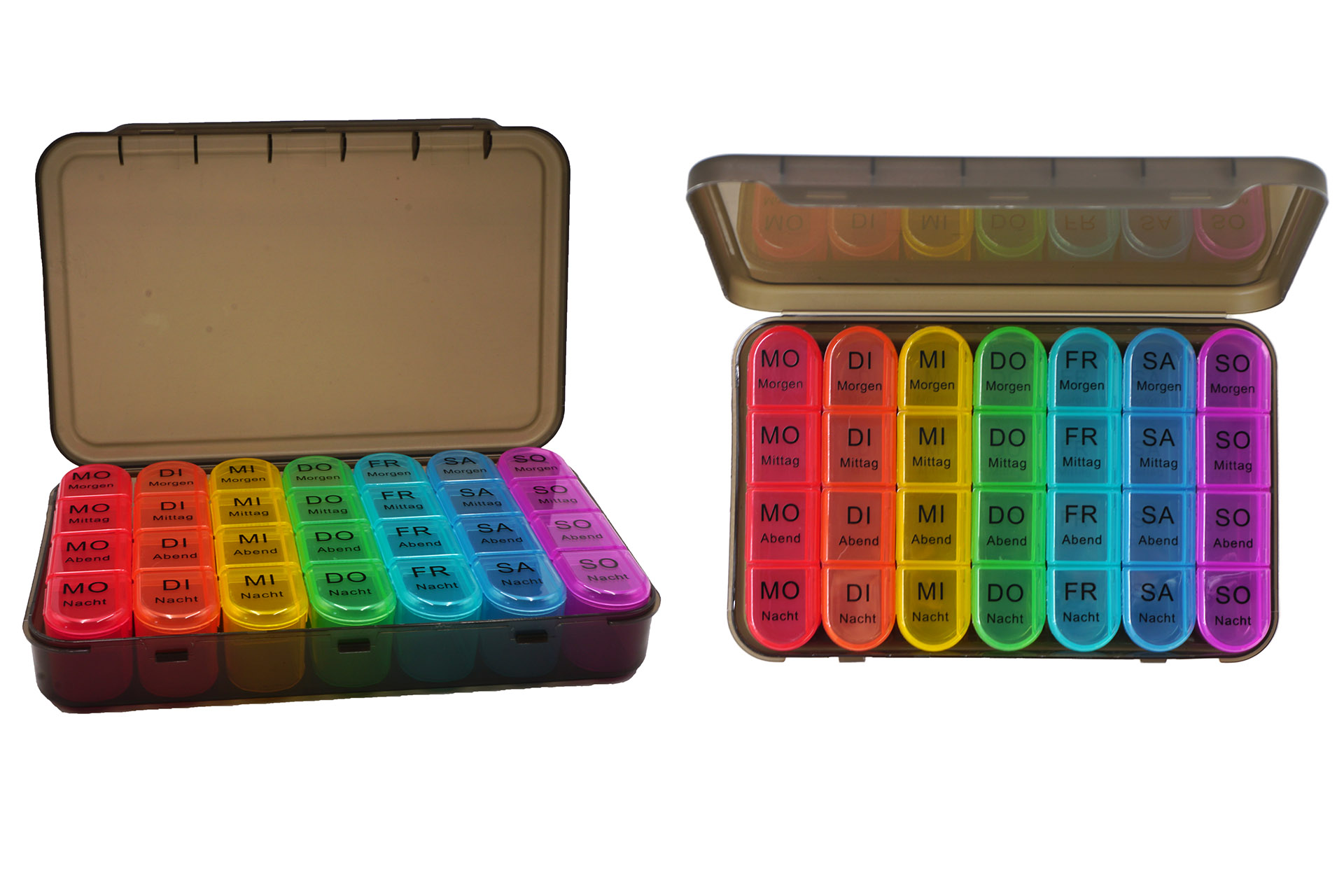 Pillenbox 7-Tage, 20x13x3,5cm, bunt