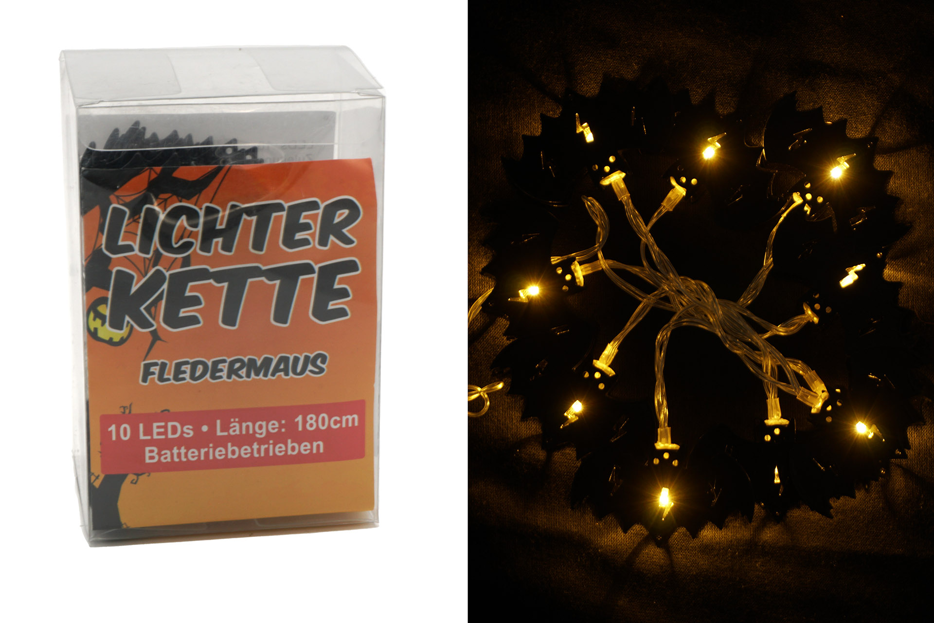 LED Lichterkette "black bat", 10 LEDs, 200cm