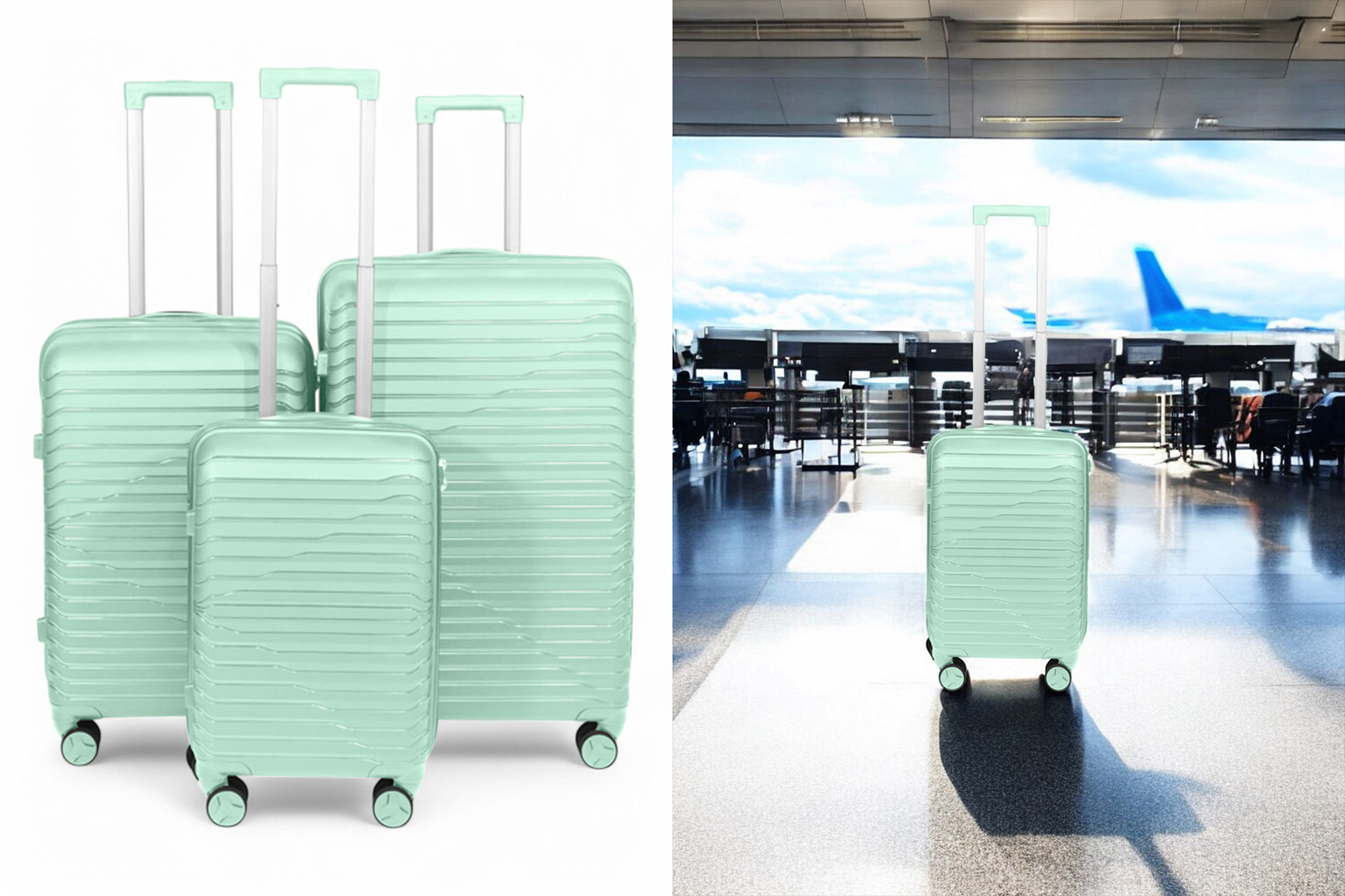 Koffer-Set 3tlg. "Unzerbrechlich", Türkis